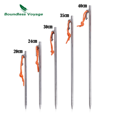Boundless Voyage Titanium Tent Pegs Camping Tent Nails Stakes Heavy Duty Ground Pin Tent Accessories for Hard Ground 4/6pcs ► Photo 1/6