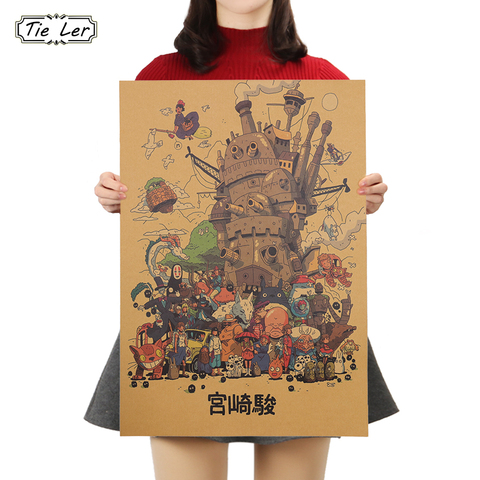 TIE LER Cartoon Animation Collection Classic Kraft Paper Cafe Bar Poster Retro Wall Sticker 50x35cm ► Photo 1/6