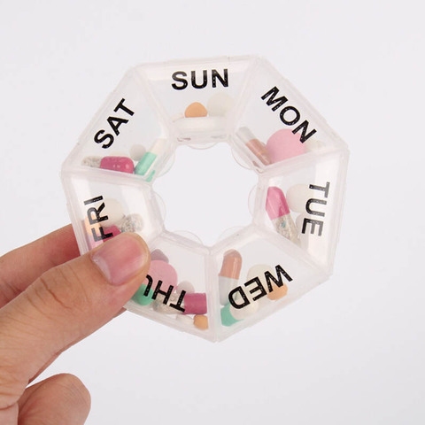 7 Days Medicine Pill Box Mini Round Portable Travel Storage Vitamin Box Sort Tablet Holder Organizer Container Cases RANDOM ► Photo 1/5