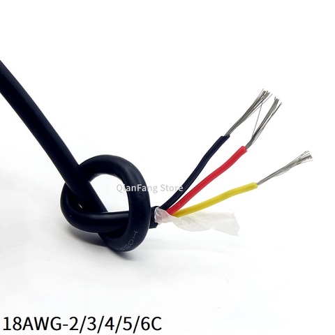 1M Sheath Wire 18AWG Silicone Rubber Super Soft 2 3 4 5 6 7 8 Cores Multi-Pins Flexible Insulated Power Cord Signal Copper Cable ► Photo 1/6
