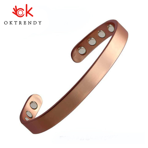 Women Magnetic Copper Bracelet Healing Bio Therapy Arthritis Pain Relief Bangle Cuff Magnetic therapy Bracelet 8 pcs magnet ► Photo 1/6