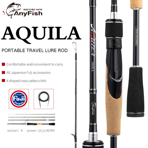 ANYFISH AQUILA Travel Fishing Rod Spinning Carbon lure rod UL/L/M