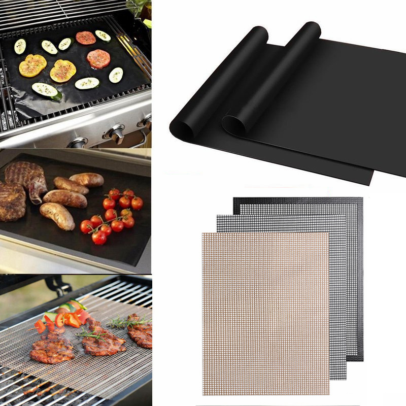 BBQ Grill Mat Non-Stick Cooking Baking Pad Reusable Sheet Barbecue Grill Mesh 