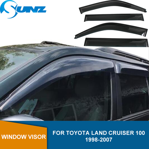 Side Window Deflector For Toyota Land Cruiser 100 LC100 /FJ100/ LX470 1998 1999 2000 2001 2002 2003 2004 2005 2006 2007 SUNZ ► Photo 1/6