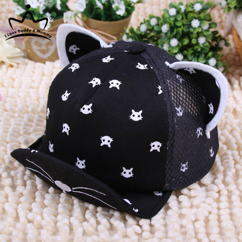 Baby Cartoon Baseball Cap Adjustable Strap Cat Ears Cap Sun Hat