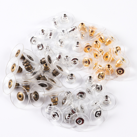 100pcs Rubber Earring Backings & Stoppers For Diy Jewelry Making
