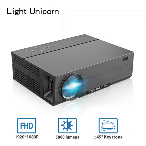 Light Unicorn T26R Best LED Home Theater Video Projector Full HD 1080P T26L Upgrade Version 5800 Lumens 4K HDMI AV USB Beamer ► Photo 1/6