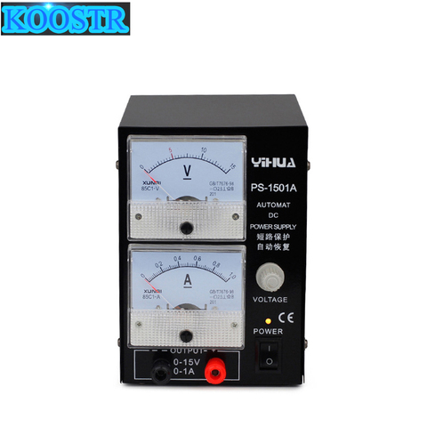 high Quality YIHUA 1501A 15V 1A Adjustable DC Power Supply Mobile Phone Repair Power Test Regulated Power Supply ► Photo 1/6