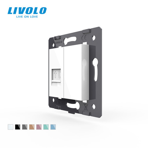 Free Shipping, Livolo White Plastic Materials, EU  Standard, Function Key For Telephone Socket,VL-C7-1T-11 ► Photo 1/6