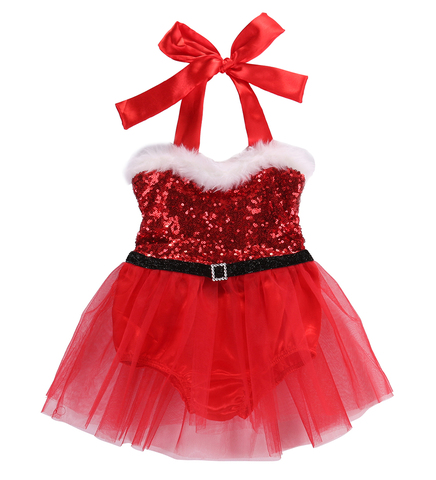 Christmas Newborn Infant Baby Girls Rompers Jumpsuit Tutu Lace Dress XMAS Outfits Costume princess baby girl clothing ► Photo 1/5