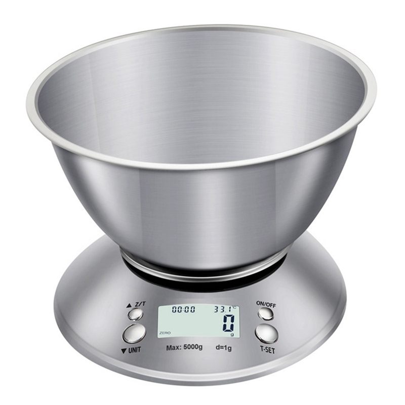 Kitchen Food Scale Multifunction Weight Scale with Removable Bowl 11 lb 5kg Max 
