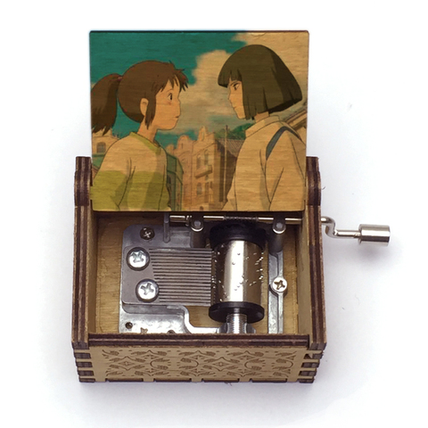 Wooden Hand  Music Box chihiro color print spirited away music box theme always with me Home Crafts Ornaments Decor Gift ► Photo 1/6