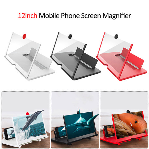 12 inch 3D Mobile Phone Screen Magnifier HD Video Amplifier with Foldable Holder Magnifying Glass Smart Phone Stand Bracket ► Photo 1/6