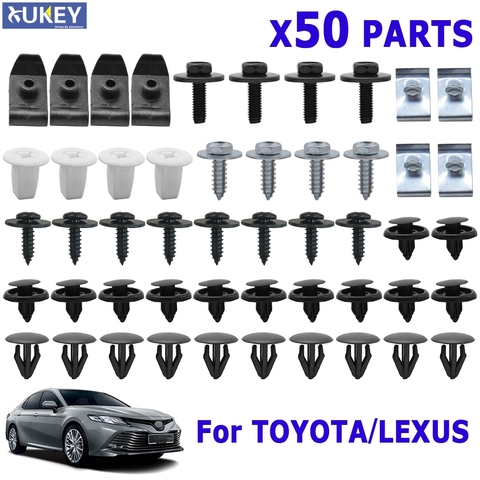 50PC For Toyota Lexus Engine Under Body Cover Clips Bumper Fender Liner Mud Flaps Splash Guard Screws Bolt Washer Clamp Retainer ► Photo 1/6