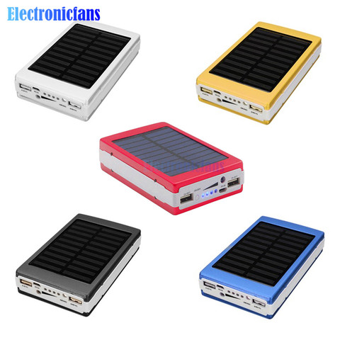 18650 Mobile Power Portable Solar Power Bank Charger DIY Box Materials LED Dual USB Charge Powerbank Cover Case for Phone ► Photo 1/6