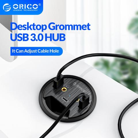 ORICO Desktop Grommet USB 3.0 HUB Type C High Speed Splitter With SD TF Headphone Mircophone Adapter For Computer Accessories ► Photo 1/6