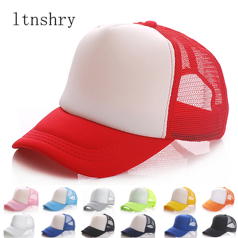 2022Wholesale men hat Net cap sadjustable Adult Outside Mesh Trucker Hats Men and Women snapback baseball cap Peaked hat Cheaper ► Photo 1/6