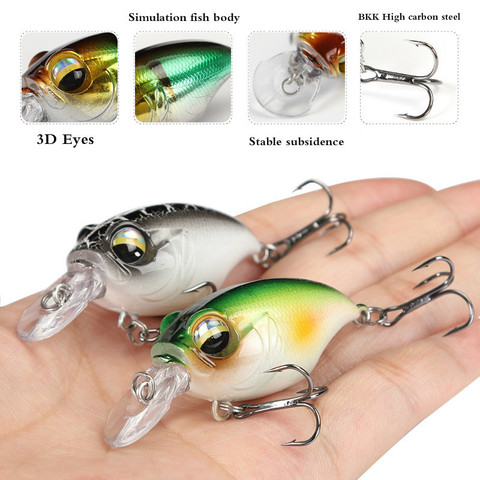 New Crankbait Wobblers Lure 38mm/8g 48mm/11g High Quality Hooks 10 Different Colors Artificial Bait Hard Fishing Cranks ► Photo 1/6