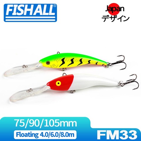 Deep Tail Dancer Super Diving Minnow Lure 105mm 23g 90mm 14.3g 75mm 10g Hard Plastic Wobbler Bait For Trout Bass Pike ► Photo 1/6