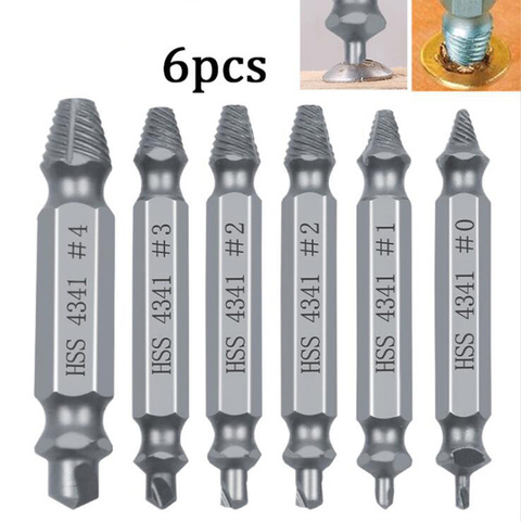 6cps/Set HSS Screw Extractor Damaged Drill Bits Guide Set Broken Speed Out Easy out Bolt Stud Stripped Screw Remover Tools ► Photo 1/6