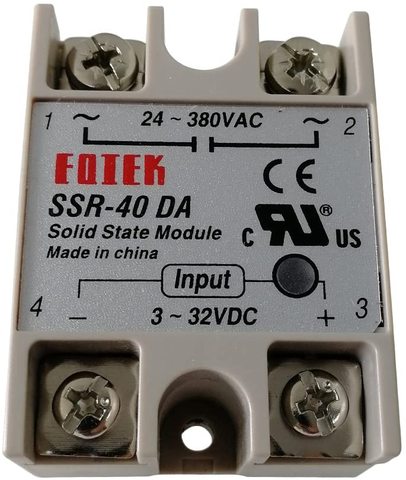 SSR-40DA 40A Solid State Relay Input 3-32V DC Output 24-380V AC (SSR-40 DA) ► Photo 1/3