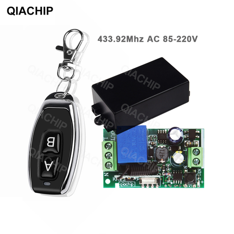 QIACHIP RF Transmitter 433 Mhz Remote Controls with Wireless Remote Control Switch AC 110V 220V 1CH relay Receiver Module ► Photo 1/6