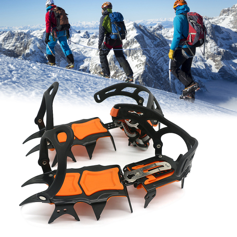 10 / 12 / 18 Teeth Ice Crampons Winter Snow Boot Shoes Ice Gripper Anti-skid Ice Spikes Snow Traction Cleats ► Photo 1/6