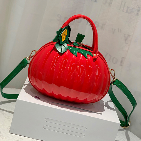2022 Spring and Summer New Women Bag Portable Messenger Bag PU Women Bags Pumpkin Shape Creative Handbags ► Photo 1/6