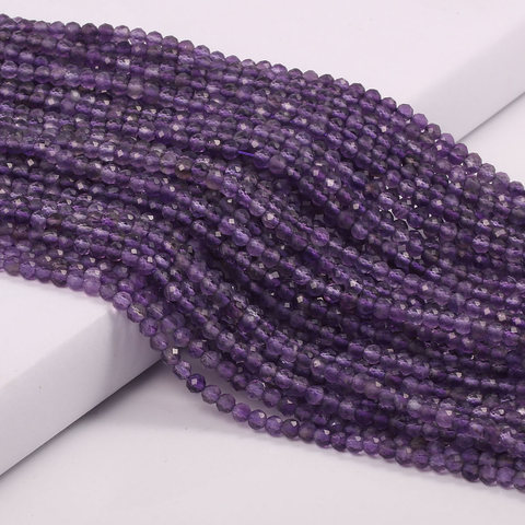 Small Beads Natural Amethysts Beads 2 3 4mm Faceted Loose Beads For Jewelry Making DIY Bracelet Necklace Accessories 38cm ► Photo 1/1