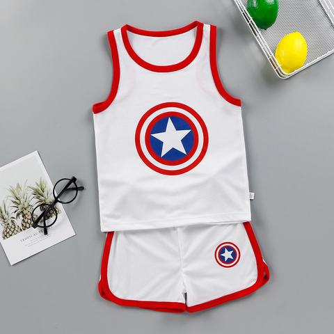 Buy Online Summer Kids Infant Clothing Sets Boys Toddler Baby Girls Clothes Football Basketball Sports T Shrits Shorts Outfit Children Vest Alitools