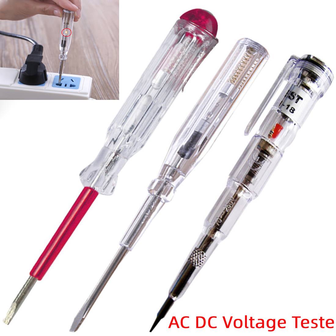 100-500V Voltage Indicator Cross & Slotted Screwdriver Electric Test Pen Durable 