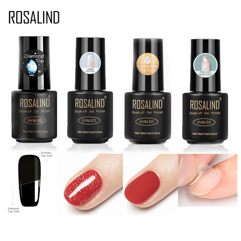 ROSALIND Base For Nails Gel Polish Hybrid Laser Top Matt Coat Semi Permanent UV Varnish For Manicure Soak Off Primer Lacquer 7ML ► Photo 1/6