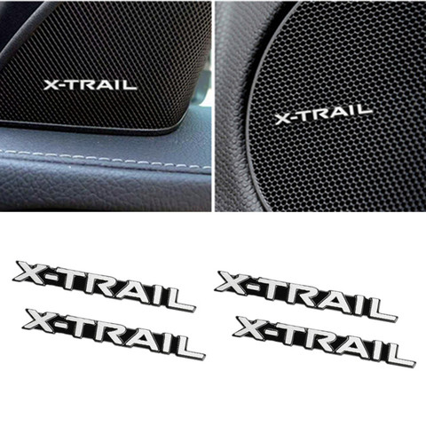 for Nissan X-TRAIL XTRAIL T30 T31 T32 2013-2022 Accessories 3D aluminum speaker stereo speaker badge emblem Sticker 4pcs ► Photo 1/5