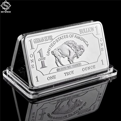 German Mint 1 Troy Ounce Buffalo German Silver Bullion Bar Replica Coins Collection ► Photo 1/6