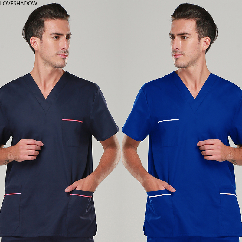 Men/Women Scrubs Suit V-Neck Hospital Beauty Salon Clothes Nurse Doctor Uniform 