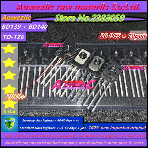 Aoweziic  2022+   20PCS = 10 sets 100% new imported original  BD139 BD140 TO-126 transistor (1 sets) ► Photo 1/1