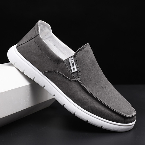 Fashion Slip-on Men's Canvas Shoes Breathable Lightweight Comfortable Men Shoes Summer Men's Casual Shoes Lazy Flat Shoes ► Photo 1/6