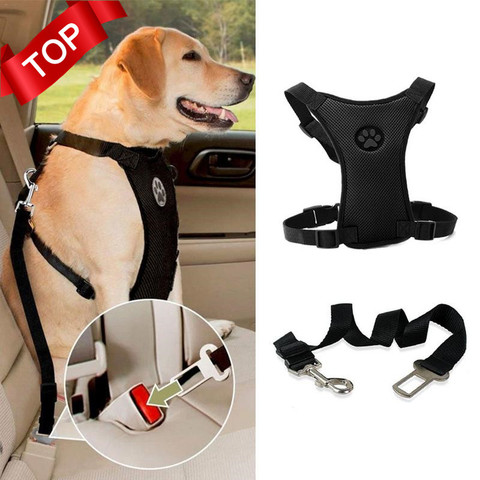 NEW Breathable Mesh Dog Harness Leash With Adjustable Straps Pet Harness With Car Automotive Seat Safety Belt Dog Chest Straps ► Photo 1/6