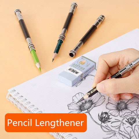 10pcs Pencil lengthener Metal double-ended sketch pencil lengthening 13 cm PENCIL-HOLDER stainless steel pencil case ► Photo 1/6