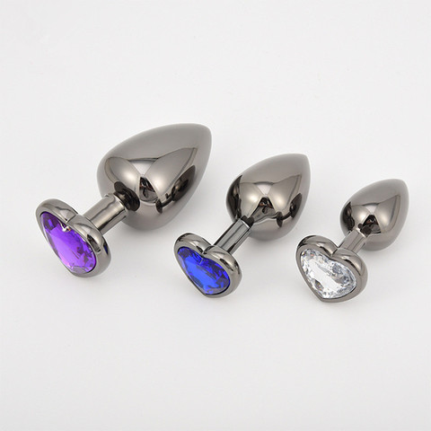 Back Yard Tube Smooth Metal Anal Plug Dildo Sex Toys Products Butt Plug Gay Anal Beads for Women/Men Plating Black ► Photo 1/6