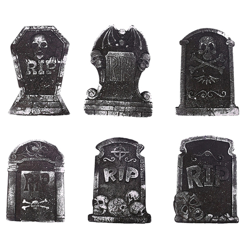 1 pc Foam Tombstone Skeleton Haunted House Stone Grisly Props Halloween Party Decor Yard Decor Random Style ► Photo 1/5