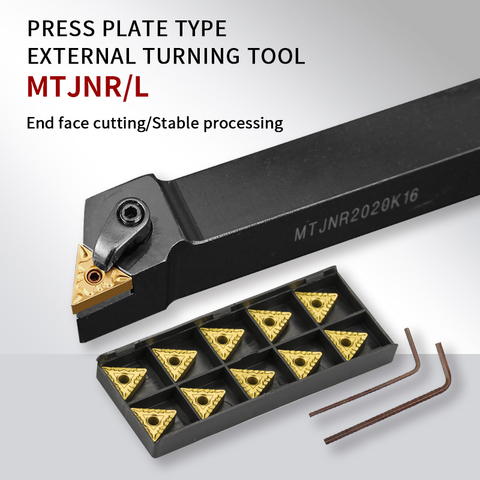 MTJNR/L MTJNR1616 MTJNR2022 MTJNR2525 MTJNR3232 External Turning Tool Holder TNMG16 Carbide Inserts Lathe Cutting Tools Set ► Photo 1/6