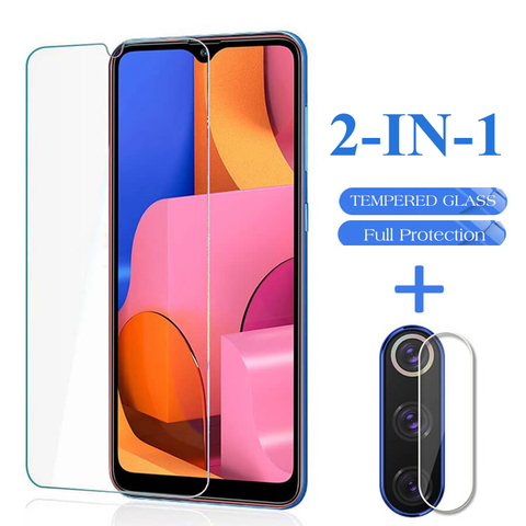 2in1 Tempered Glass For Samsung A20S A207F A50 A30S A51  A30 M21  A71 A10 A40 Screen Protector Camera Lens Film On A 20s 50 Glas ► Photo 1/6