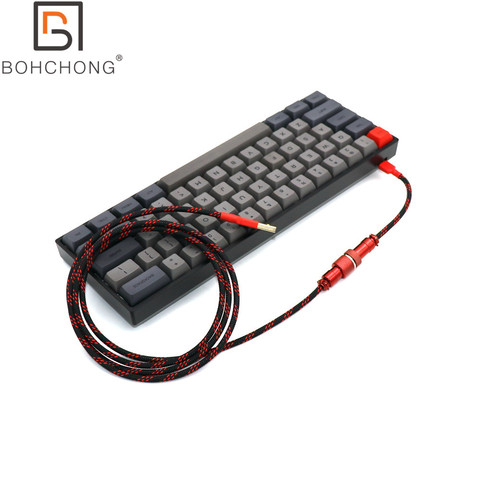 Custom PET Double Sleeved USB to Micro Cable for Mechanical Keyboard USB Cable With Colorful GX12 Aviator ► Photo 1/6