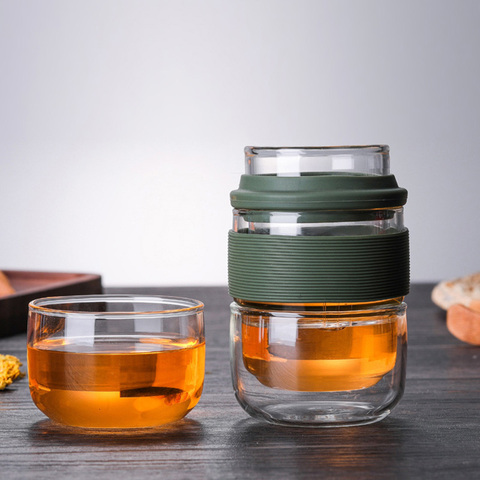 Delicate Travel Teaware Sets With Carring Cases Heat-resistant glass Teapot with Small Glass Filter Flower Tea Portable Teawares ► Photo 1/1