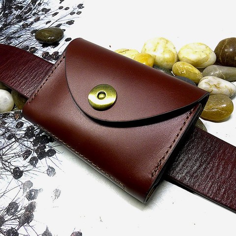 blongk Mini Waist Bag Thin Belt Pack Leather Small Fanny-Pouch Card Holder Car Key Case Wallet Coin Purse Men Women 3618DS ► Photo 1/6