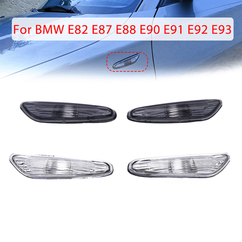 Pair Smoke/Clear Left & Right Turn Signal Indicator Lamp Side Marker Light Cover No Bulb For BMW E60 E61 E82 E88 E90 E91 E92 E93 ► Photo 1/5