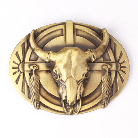 Bull skull belt Buckle belt DIY Components Western denim heavy metal rock style belt buckle ► Photo 1/5