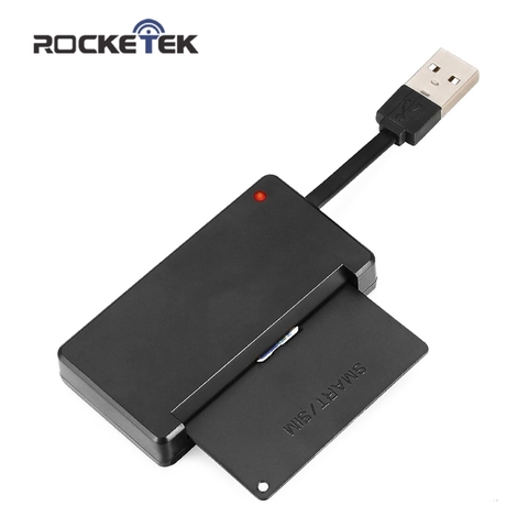 Rocketek USB 2.0 Smart Card Reader cac,ID Bank card,sim card cloner connector cardreader adapter pc computer laptop accessories ► Photo 1/6