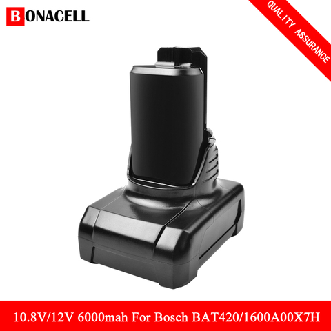 6000mAh 10.8V/12V Li-ion BAT420 Rechargeable Battery for BOSCH BAT411 BAT412A BAT413A D-70745GOP 2607336013 2607336014 PS20-2 ► Photo 1/6